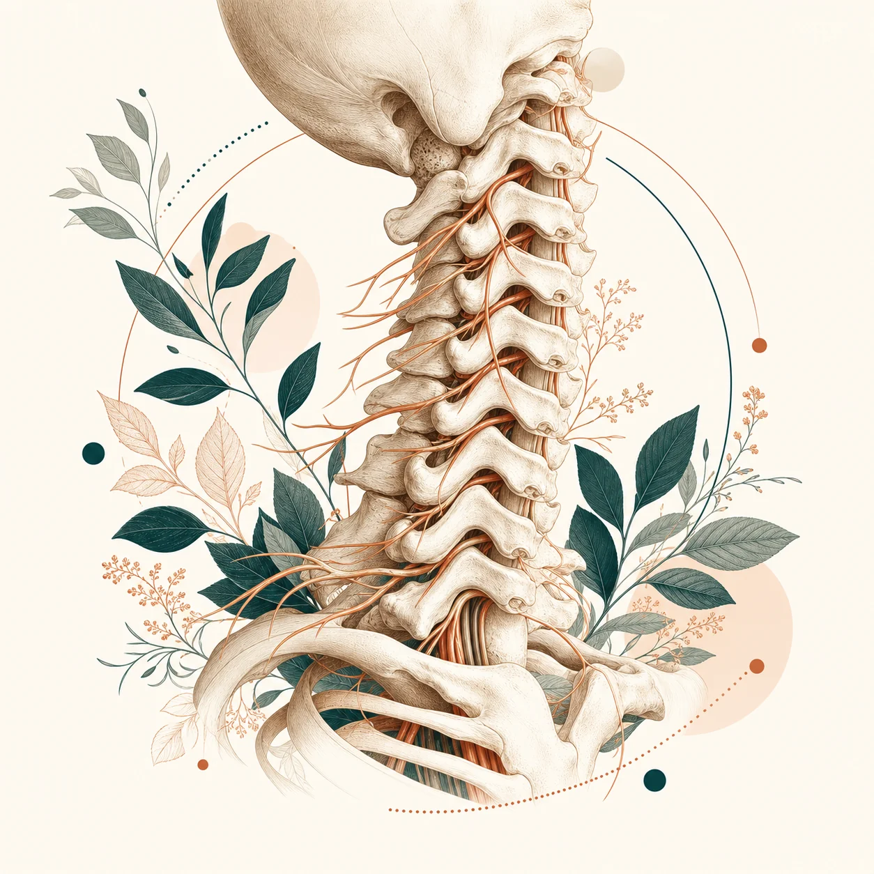 Anatomy illustration of the cervical spine and sources of neck pain, St. Louis Pain Center