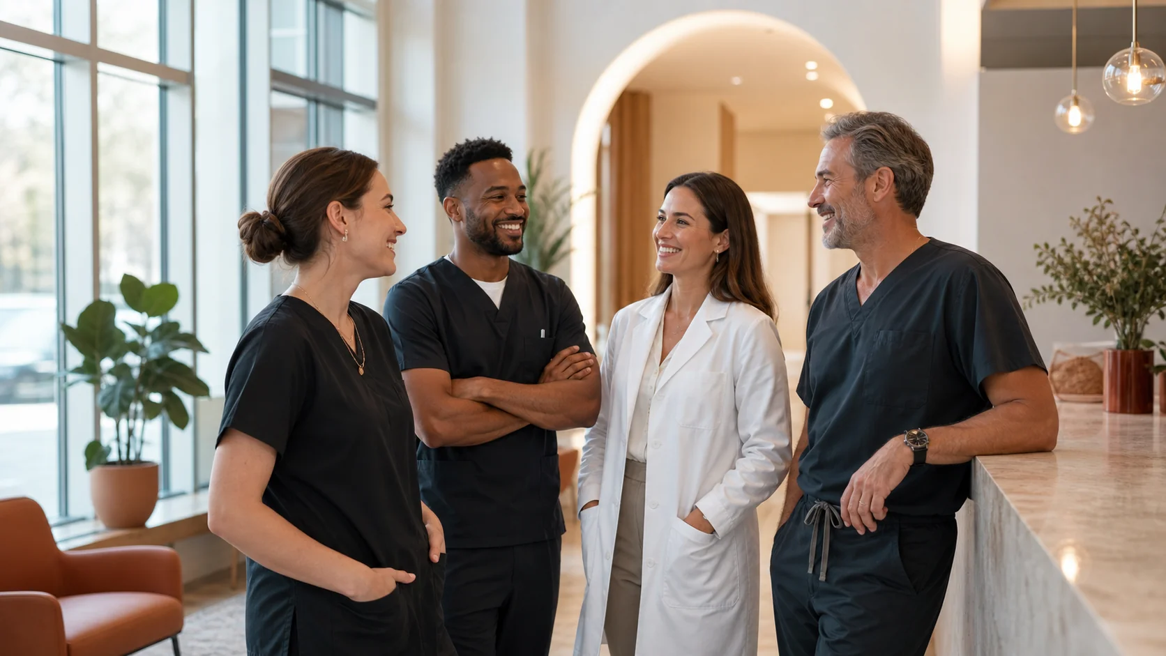 Care team at St. Louis Pain Center, a South County pain control clinic in St. Louis, MO (illustrative clinic image)