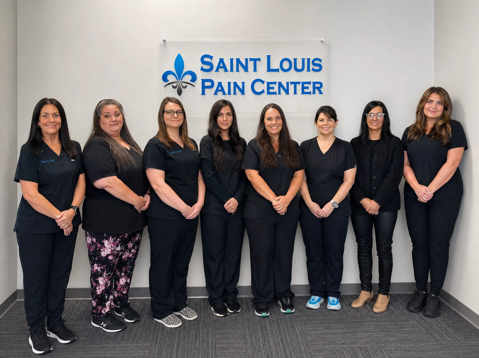 Care team at St. Louis Pain Center, a South County pain control clinic in St. Louis, MO